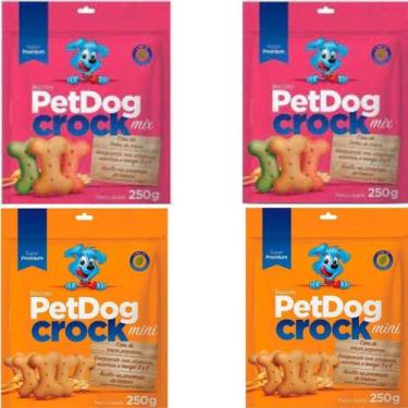 Imagem de Kit 4 Biscoitos Super Premium Petdog Crock Para Cães 250 G - Pet Dog