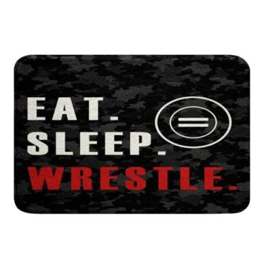 Imagem de Feelyou Tapetes de banheiro Wrestle de 50,8 x 81,3 cm, para crianças, comem, dormir, para banheira, para meninos, meninas, adolescentes, camuflagem, para banheiro, tema esportivo, acessórios de