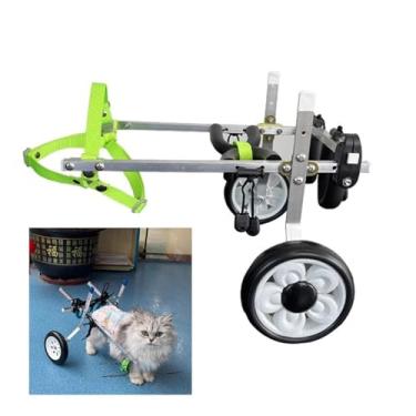 Imagem de Cadeira de rodas ajustável para cães para pernas traseiras - Auxílio para mobilidade de animais de estimação pequenos, cadeira de rodas de gato com rodas, andador de cura e suporte de perna para cães