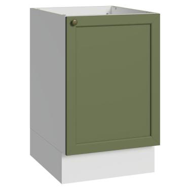 Imagem de Balcão de Cozinha 50cm 1 Porta (Sem Tampo) Branco/Verde Vik Madesa
