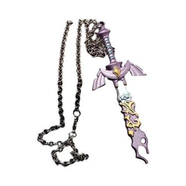 Imagem de Chaveiro Pingente Zeldas Master Sword Link Hero Hylian Shield Tears of