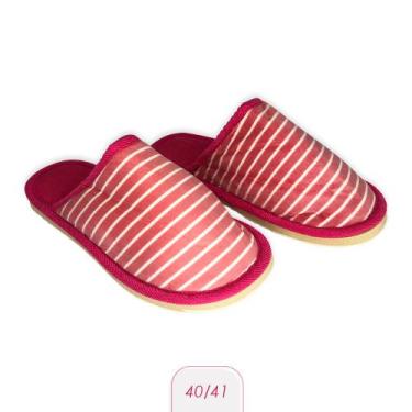 Imagem de Pantufa Feminina com Listras Pink 40/41 - REDSTAR