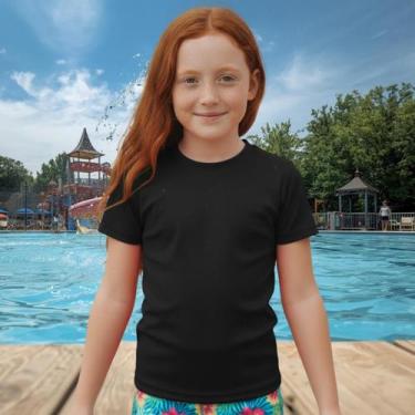Imagem de Camisa Térmica Infantil Menina Manga Curta Proteção Solar Segunda Pele