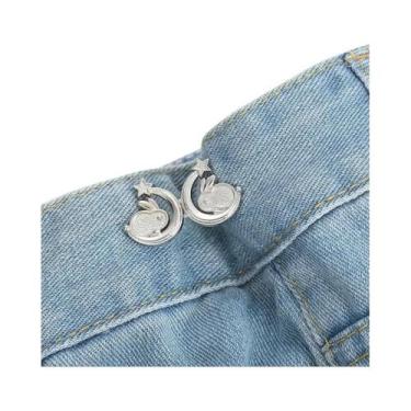 Imagem de Fivela De Cintura Ajustável Com Botão Borboleta Para Calças Jeans E Sa