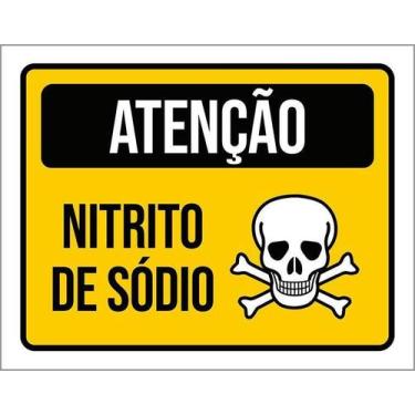 Imagem de Kit 10 Placa Acm De Atenção Nitrito De Sódio 18X23 - Sinalizo