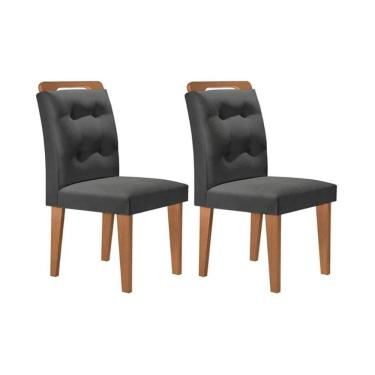 Imagem de Kit 2 Cadeiras de Cozinha Imperatriz 2 Un Imbuia/Suede Grafite - Rufato