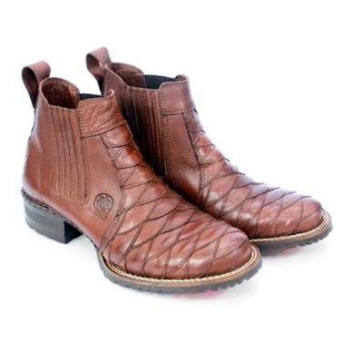 Imagem de Botina Country Cla-Clê Masculina Couro Escamada Confortável-Masculino