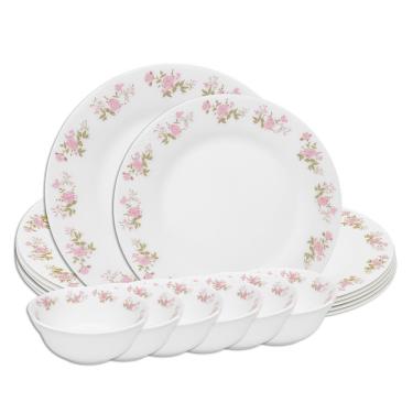 Imagem de Aparelho De Jantar Jogo 18 Peças Prato Raso Sobremesa E Bowl Flowers Em Casa Tem