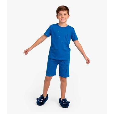 Imagem de Pijama Infantil Camiseta e Bermuda Select Azul, 4, Azul