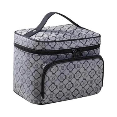 Imagem de Bolsa Cosmética Floral De Grande Capacidade Com Zíper, Organizador De 