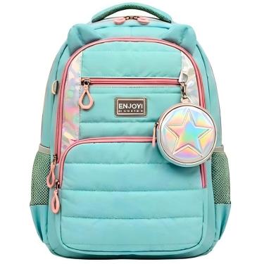 Imagem de Mochila Juvenil Escola Chaveiro Bolsinha Passeio 45 cm Enjoy