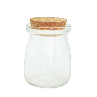 Imagem de Kit 10 Potinho de Vidro Tampa de Rolha 7,5cm - 100ml - Sonho Produto