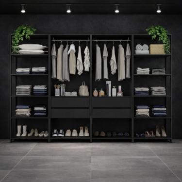 Imagem de Guarda-Roupa Closet Modulado Texas 4 Gavetas 270cm Multimóveis MP4787