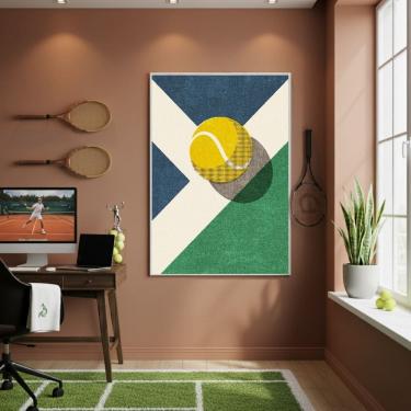 Imagem de Quadro Decorativo Bola De Tênis-70x50cm Mold Branca