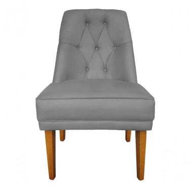 Imagem de Cadeira Para Sala De Jantar Escritório Estofada Berlim Retro Suede Prata Eli Móveis E D...