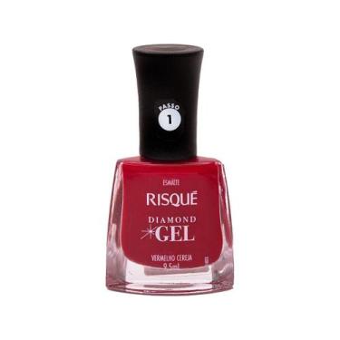 Imagem de Esmalte Cremoso Risque Diamond Gel Vermelho Cereja 9,5ml, Vermelho Cer