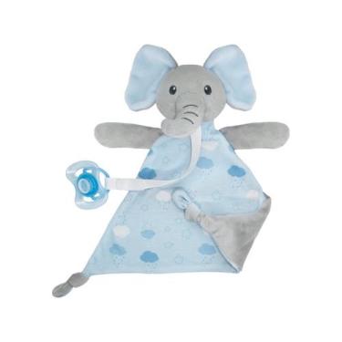 Imagem de Naninha Com Prendedor De Chupeta Elefante Azul Soninho 14560 - Buba, A