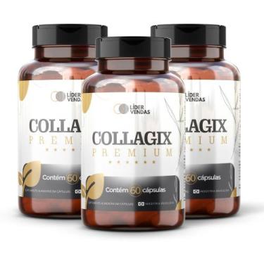 Imagem de Collagix 500mg 60 Caps Cálcio Magnésio Vitamina D E K2  - 3 POTES - LV