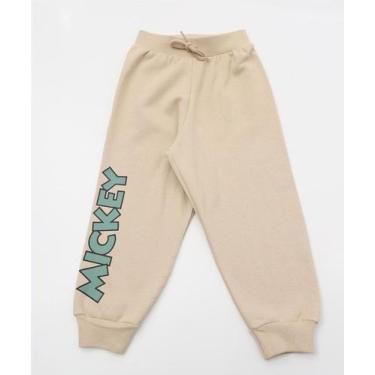 Imagem de Calça Infantil Jogger Moletom Mickey Tam 1 a 3 Bege-53428 - DISNEY, Be