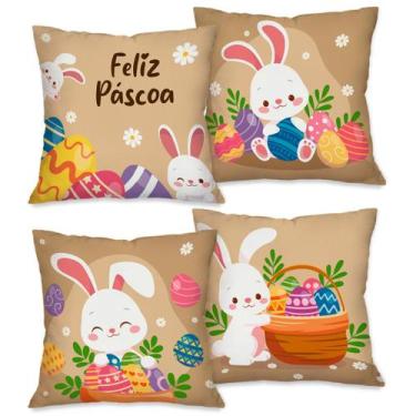Imagem de PÁSCOA! Kit com 4 Capas para Almofadas Decorativas Pascoal 45X45cm COL