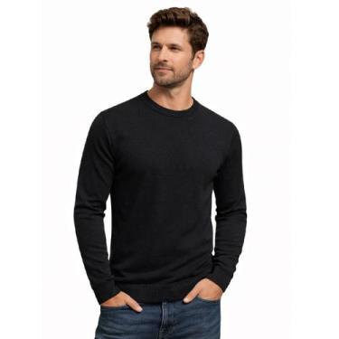 Imagem de Suéter Blusa De Frio Masculina Gola Redonda Broken Rules, Preto, M