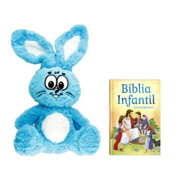 Imagem de Kit Bíblia Infantil Ilustrada Histórias Bíblicas + Coelho Sansão Pelúc