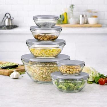 Imagem de Conjunto de Potes de Vidro com Tampa Hermética  Kit 5 Peças para Organ