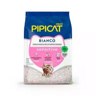 Imagem de Areia Sanitária Pipicat Bianco Sensitive 1,8kg Grãos Brancos Extrafino