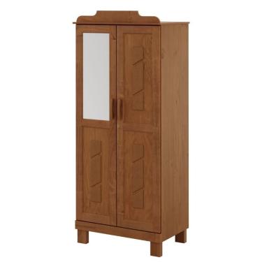 Imagem de Guarda Roupa Solteiro Madeira Macica Taeda 2 Portas 182x78 Cm 1243c Castanho Festra