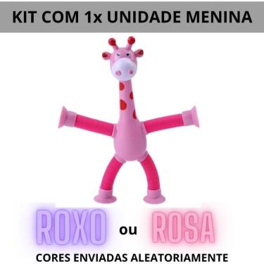 Imagem de Brinquedo Infantil Girafa Pop Tubo Led com Ventosa Que Estimula Sentidos e Coordenação Kit com 1 Unidade OEM