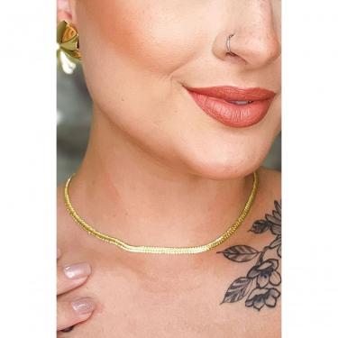 Imagem de Choker Floratta Joias [F027] Banhado em Ouro 18K 35,5CM + 5,5CM Dourado Feminino