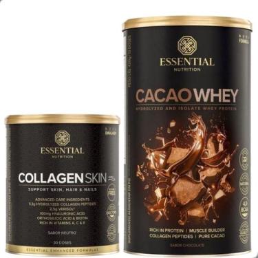 Imagem de Kit Cacao Whey Protein 900g + Collagen Skin Natural 330g Essential - E