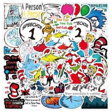 Imagem de Adesivos de vinil impermeável Dr.Seuss Anime 50 unidades/lote de 5 a 7