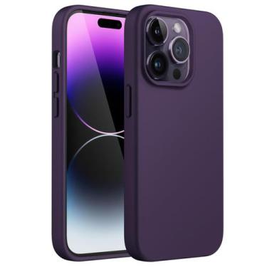 Imagem de Capa de telefone JeTech Silicone para iPhone 14 Pro Max 6,7" roxa