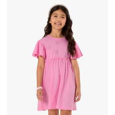 Imagem de Vestido Infantil Malha Texturizada Rovi Kids Rosa, 10, Rosa
