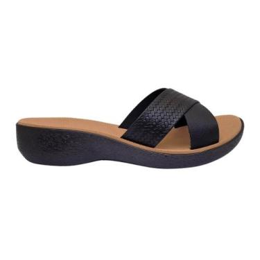Imagem de Chinelo Feminino X Tamanco Confortavel Esporão Terra e Água, 35, Preto