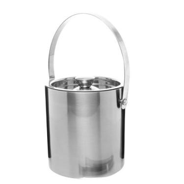 Imagem de Balde de Gelo Portátil Aço Inox para Bebidas com Tampa e Alça 1,5L Wol