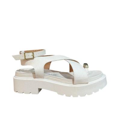 Imagem de Sandália Vizzano 6499.122 Feminina Plataforma Branco Off, Branco off, 