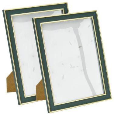 Imagem de Kit 2 porta retrato 15x20cm 5485 com Apoio - Livon, Verde
