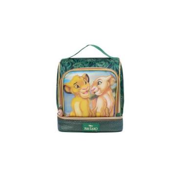 Imagem de Lancheira Térmica Infantil Masculina Rei Leão Simba e Nala Verde Escur