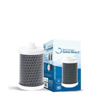 Imagem de Refil Filtro Carbon BLOCK 5 POL C/ TNT S/ Rosca Planeta Agua