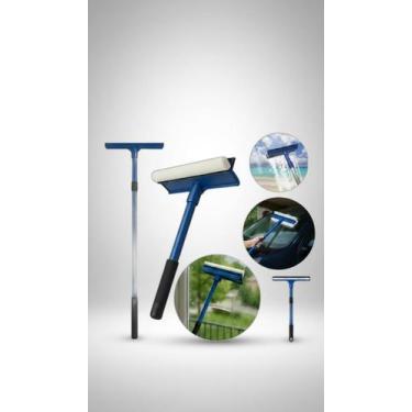 Imagem de Mop Limpa Vidros Retrátil 77cm Esponja Rodo Azul - Congratulations Sto