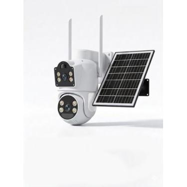 Imagem de Câmera de Segurança Solar 4G JT9683 Lente Dupla 2K Visão Noturna IP66 