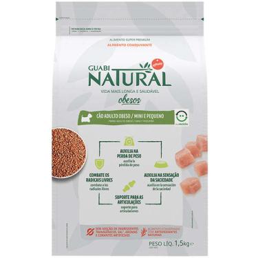 Imagem de Ração Guabi Natural Frango para Cães Adultos Obesos Raças Mini e Pequeno - 1,5 Kg