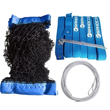 Imagem de Rede Beach Tennis 4 Lonas Mais Cabo e Fita de Marcação - Kit (azul)