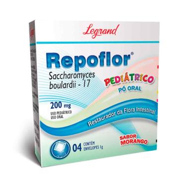 Imagem de Probiótico Repoflor Pediátrico 200mg Pó Oral Sabor Morango 4 envelopes de 1g Legrand 4 Envelopes
