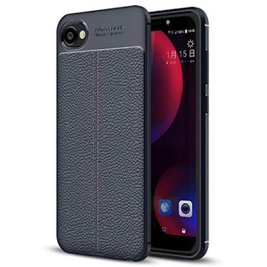 Imagem de Capa ultrafina para HTC Desire 12 Litchi Texture TPU macio capa traseira protetora (preta) capa traseira para telefone (cor: azul marinho)