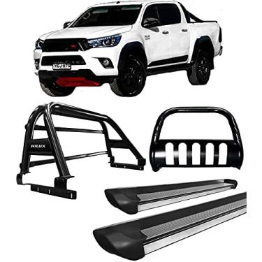 Imagem de Kit quebra mato + Estribo +Santo Ant DUPLO Hilux 16/20 Preto