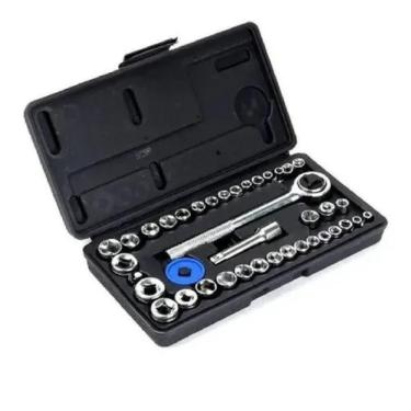 Imagem de Kit Chaves Jogo Catraca Reversível Soquete 40 Peças Maleta