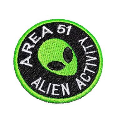 Imagem de Área 51 Alien Activity ET UFO OVNI Patch Bordado Para Camisa